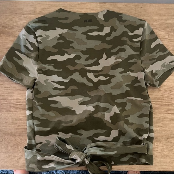Victoria secret Pink Ultimate Wrap Top Green Camo Size Small - Picture 4 of 9